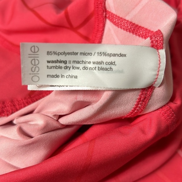 Oiselle KC Knicker Capri Legging Crop Pant punch koolhaus Pink Geometric Sz 10 - Picture 11 of 14